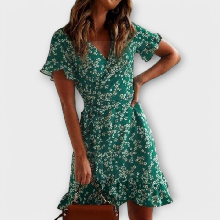 Dalila – Vestido Corto Boho en Verde