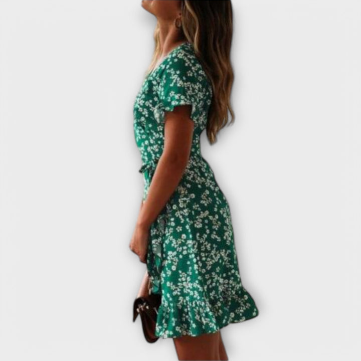 Dalila – Vestido Corto Boho en Verde