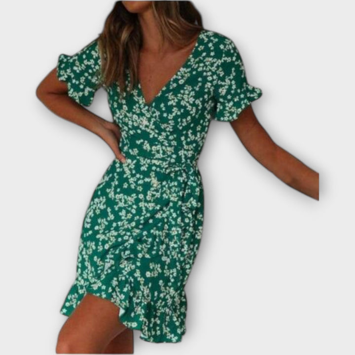 Dalila – Vestido Corto Boho en Verde
