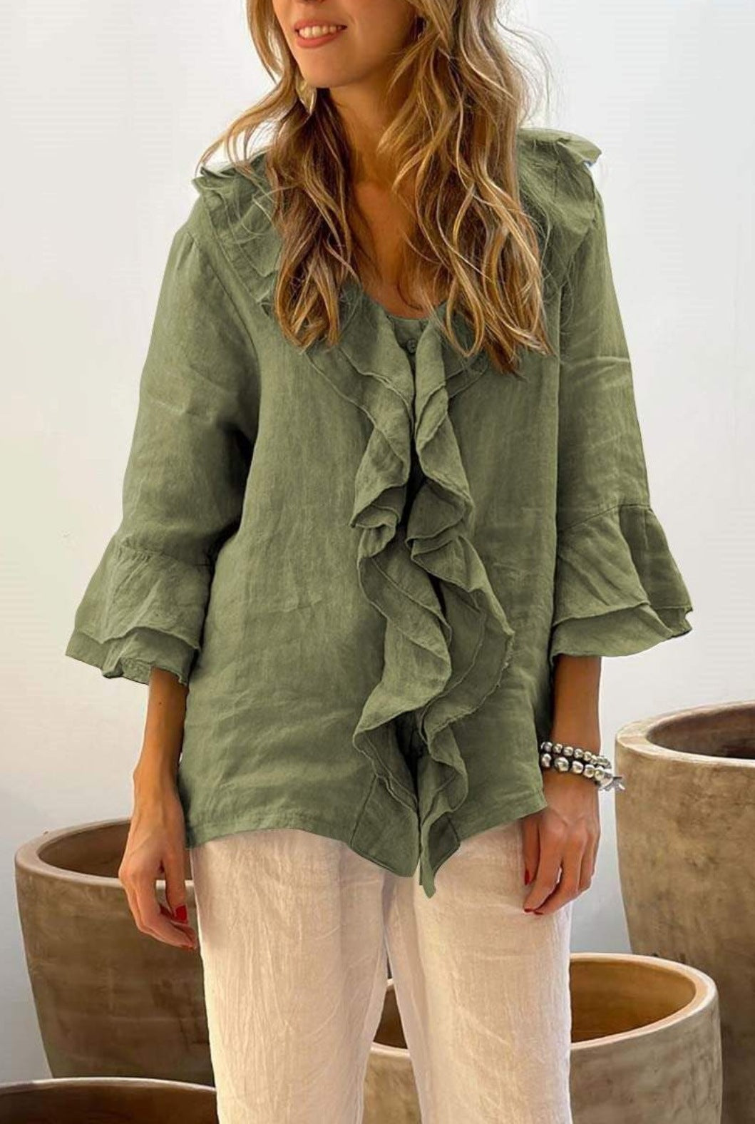 Camisa con volantes