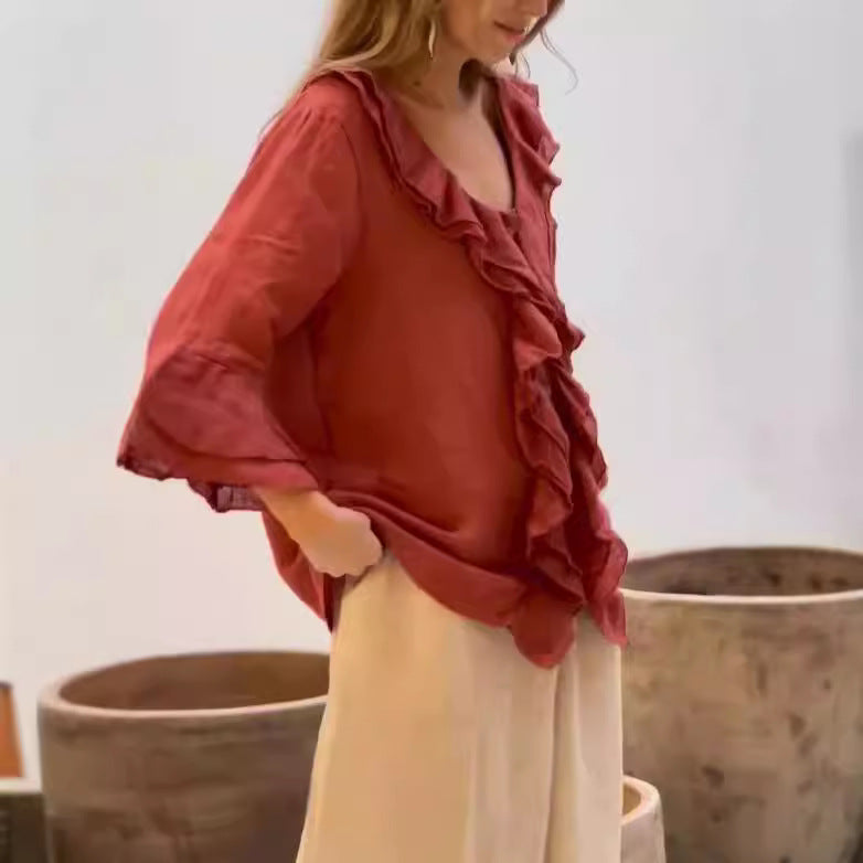 Camisa con volantes